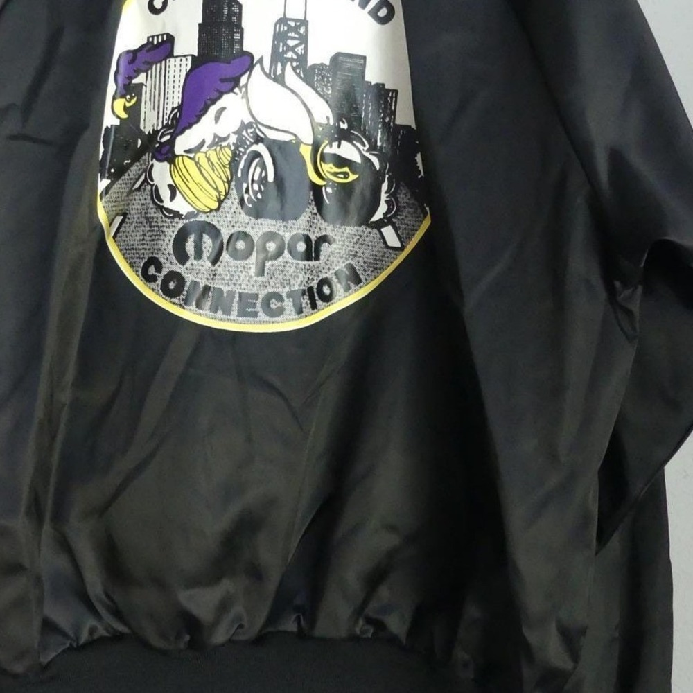VTG Mopar Satin Bomber Jacket‎ Sz L Chicagoland USA Racing Deadstock Nylon
